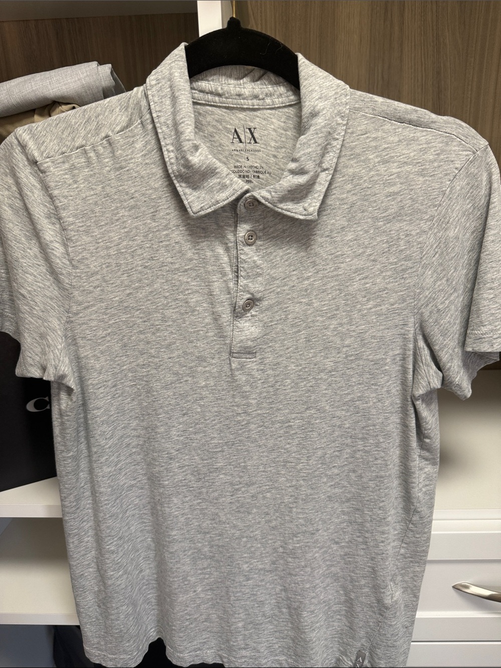 Armani Exchange Light Grey Men's Polo Shirt
